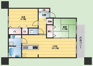 ドミール箕面【2階】の間取り