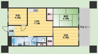 ヴィラ箕面【3階】の間取り