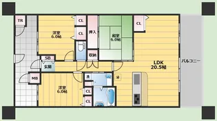 ディーグラフォート千里中央【13階】の間取り