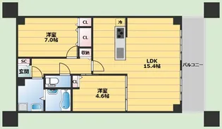 デイグラン緑丘【4階】の間取り