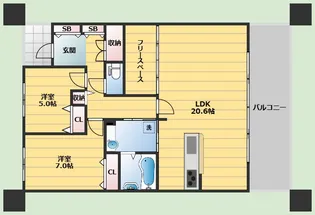 新千里桜ヶ丘メゾンシティ 参番館【19階】の間取り