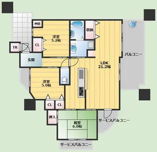 レアルグランデ千里中央【4階】の間取り