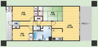 ザ・レジデンス豊中 A棟【1階】の間取り