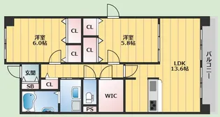 エヴァン千里山【2階】の間取り