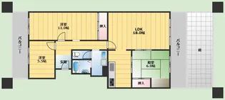 緑地グランドマンション【2階】の間取り