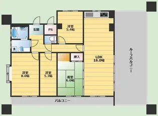 ツインワダ【4階】の間取り