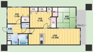 グランエール【4階】の間取り