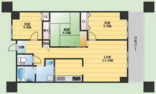 グランベール桃山台【4階】の間取り