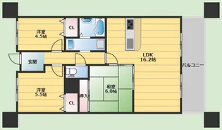 コアロード千里【2階】の間取り
