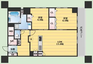 グランセジュール江坂【12階】の間取り