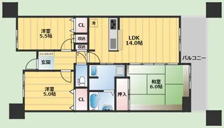 シティコート曽根東町 5番館【10階】の間取り
