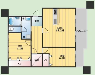 有楽箕面ハイツ【2階】の間取り