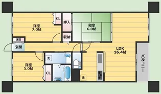 パティオ外院Ⅱ【2階】の間取り