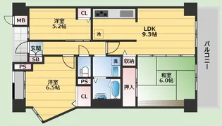 アリビオ南桜塚【5階】の間取り