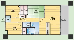 サンスーシ南千里【4階】の間取り
