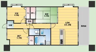 サンスーシ南千里【1階】の間取り