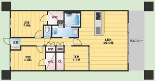 リーザス南千里【8階】の間取り