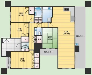 ジオ千里桃山台 2番館【13階】の間取り