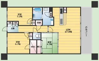 パークナードフィット津雲台【8階】の間取り