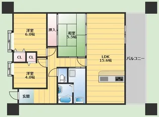 ウイング旭ヶ丘【3階】の間取り