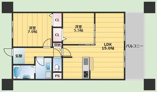 ソラードセンリ【2階】の間取り