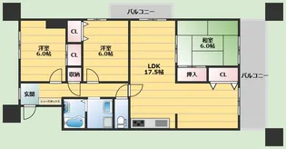 ベルヴュー春日【5階】の間取り