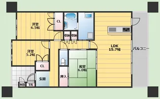 ジオ千里桃山台 2番館【6階】の間取り