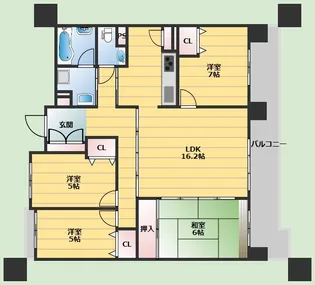 ネバーランド箕面潤水館【3階】の間取り