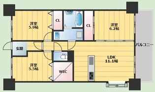 グランディ東豊中【5階】の間取り