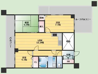 エスポワール緑地【4階】の間取り