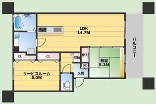 シャンテ春日【1階】の間取り