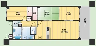 アルカディアン東豊中【2階】の間取り