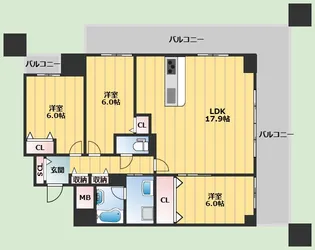 グラントリアノン緑地公園【2階】の間取り