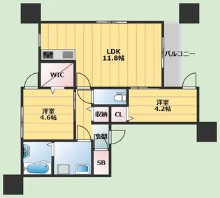 アムールメゾンⅡ【2階】の間取り