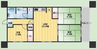 杉谷パークマンション【3階】の間取り
