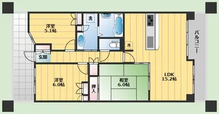ジオ緑地公園ブライトヒルズガーデンコート【7階】の間取り