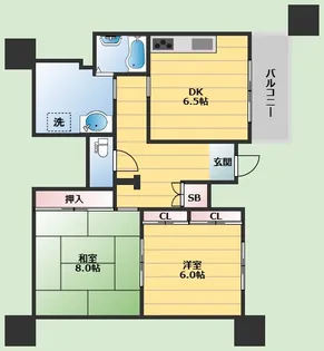 ハイツ西田【1階】の間取り