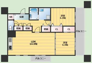 カルムJ-1【1階】の間取り