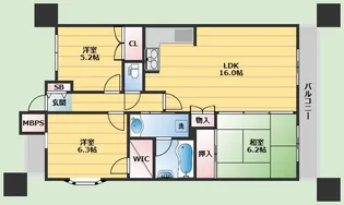 ザ・ライオンズ池田【3階】の間取り