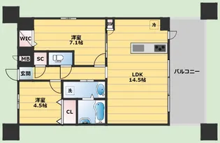 ル・クラージュ室町【6階】の間取り
