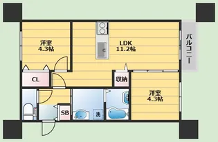 千里山東4丁目PJ【2階】の間取り