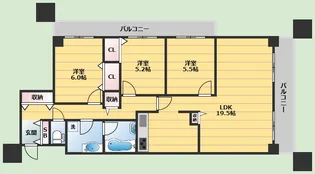 パレ・シェール千里山西【3階】の間取り