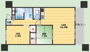 カクタスパークハイツ【6階】の間取り