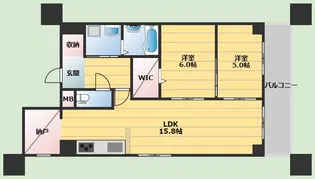 ボナール江坂【4階】の間取り