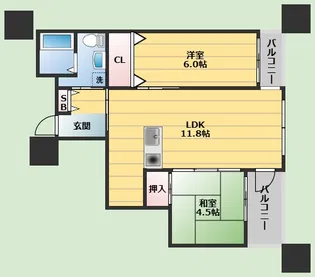 ロハス江坂【5階】の間取り