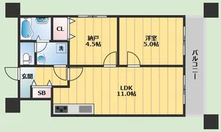 シャンボール豊中【3階】の間取り