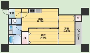 シャンタラム吹田【1階】の間取り