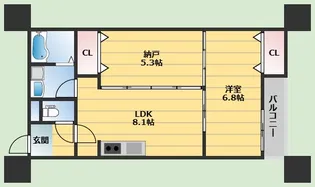 シャンタラム吹田【3階】の間取り