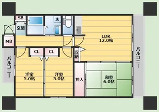 ラヴィア・フォーレ千里山【5階】の間取り