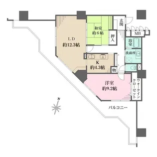 イーストコート8番街1番館【10階】の間取り